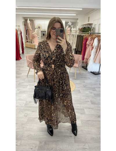 Robe longue Sarah marron