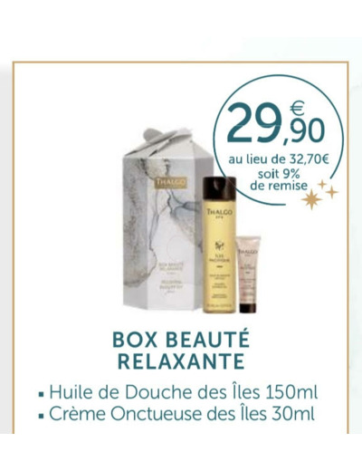 Box beauté relaxante île Pacifique corps Thalgo-Algue Marine.