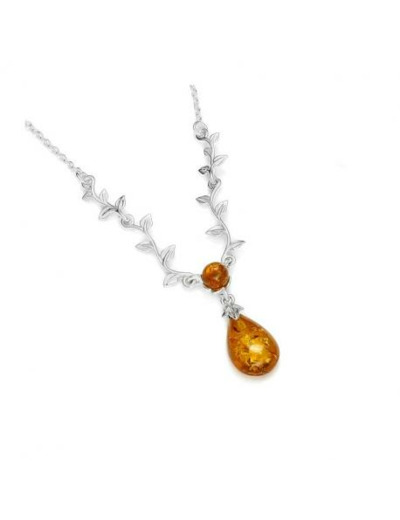 Collier argent Ambre - Magie d'Or