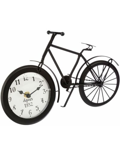 Atmosphera - Horloge vélo à Poser - métal - Noir - H18 cm L. 28,5 x l. 6,5 x H. 18 cm Noir