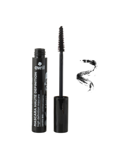 Mascara haute definition couleur noir, certifié BIO, 7.5ml, AVRIL