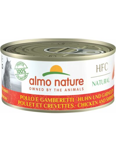 Almo Nature - HFC Natural avec Poulet et Crevettes - Nourriture Humide pour Chat Adulte: boîte de150g