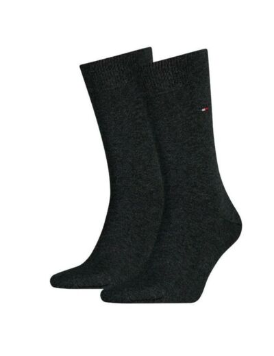 Lot de 2 paires de chaussettes montantes Tommy Hilfiger gris anthracite