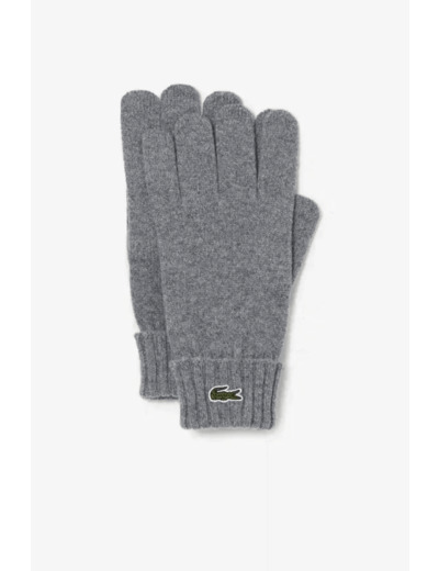 Gants unisexes Lacoste gris en laine