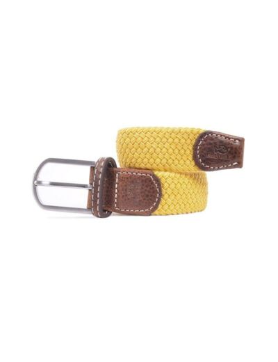 Ceinture tressée Billybelt jaune en cuir