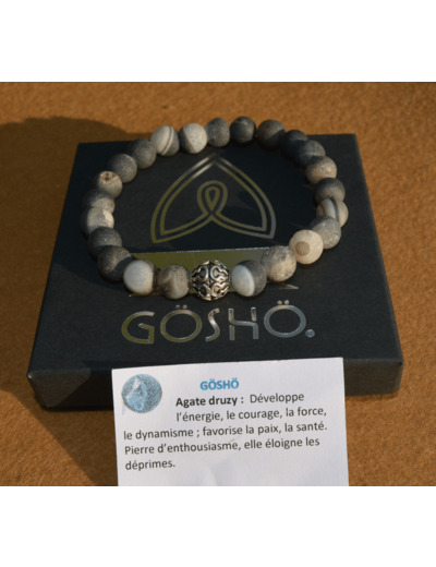 Bracelet GOSHO Agate druzy mat