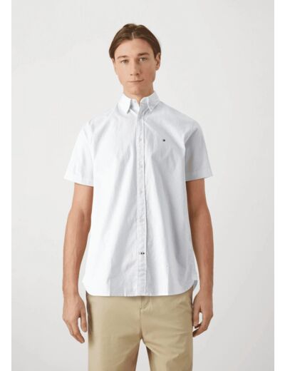 Chemise manches courtes Tommy Hilfiger blanche à motifs