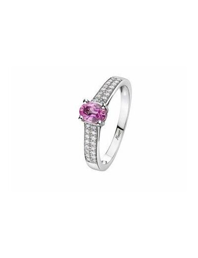 Bague or saphir rose et diamants