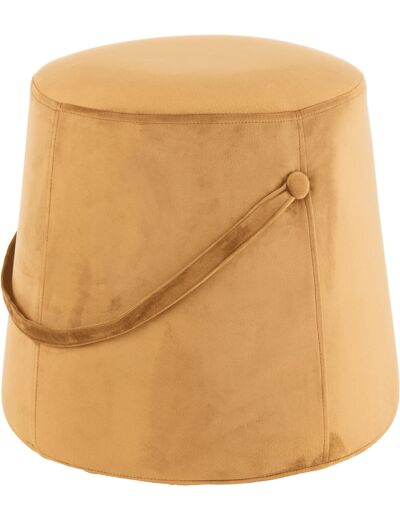 J-line Pouf Anse Velours Ocre