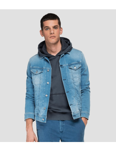 Veste en jean Replay bleu clair en coton stretch