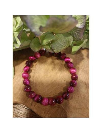 Bracelet perles - OEIL DE TIGRE ROSE - LITHOSPHERE FRANCE - Sur le trottoir d'en face