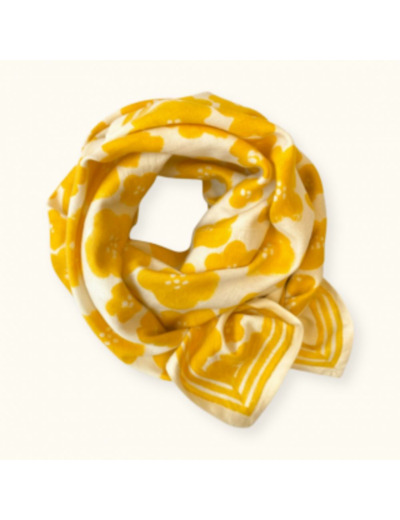 BIG FOULARD LATIKA "FLORA BOLD" CITRON