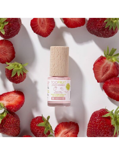 Toofruit Jolies Mimines Vernis à ongle biosourcé Fraise-Algue Marine.