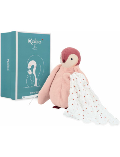 Complices – Peluche à Bisous – avec Mouchoir Mousseline de Coton - Rose