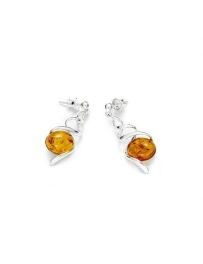 Boucles d'oreilles argent et ambre Magie d'Or