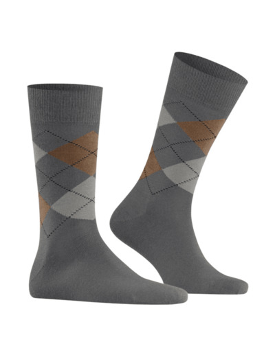 Chaussettes hautes Burlington grise et beige en laine