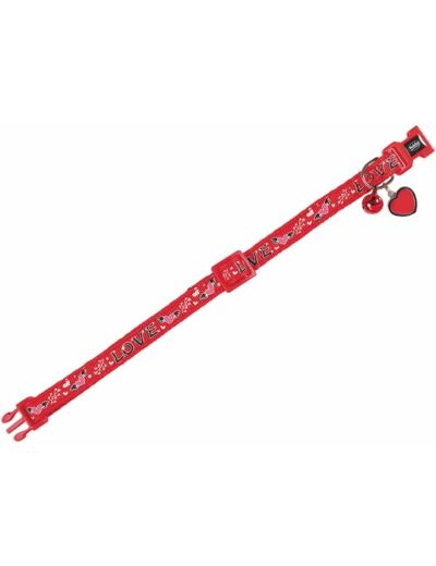 VADIGRAN - Collier Chat Love Rouge 20-30cm x 10mm