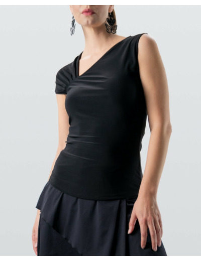 Yari - Haut de danse noire coupe asymétrique - Werner Kern