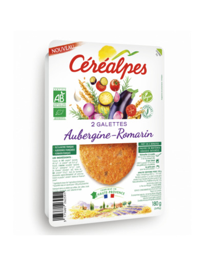 Galettes végétales aubergine romarin 2x90g - Abc Bio