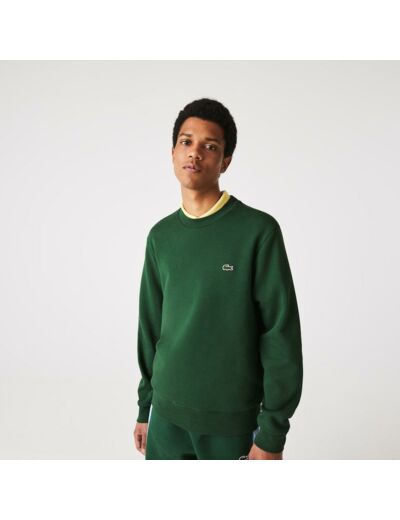 Sweat Lacoste vert en molleton de coton biof