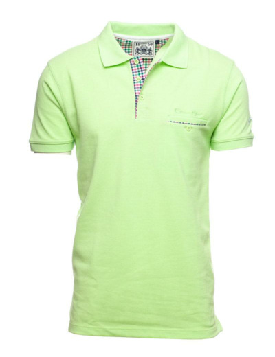 Polo poche poitrine Ethnic Blue vert