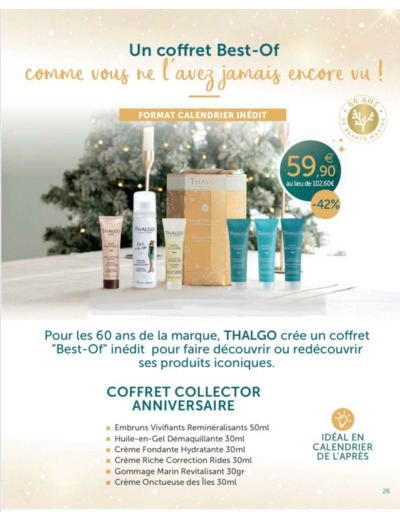 Coffret collector produits iconique Thalgo-Algue Marine.