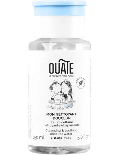 OUATE - Mon Nettoyant Douceur - Eau micellaire Nettoyante et apaisante pour Enfant - Pour le visage - 4-11 Ans - 95% d'Ingrédients d'Origine Naturelle - Vegan - Made in France - 150 ml
